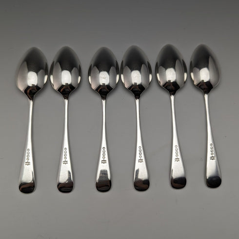Around 1900 British Antique Silver Plated Teaspoon Set of 6 Daniel & Arter